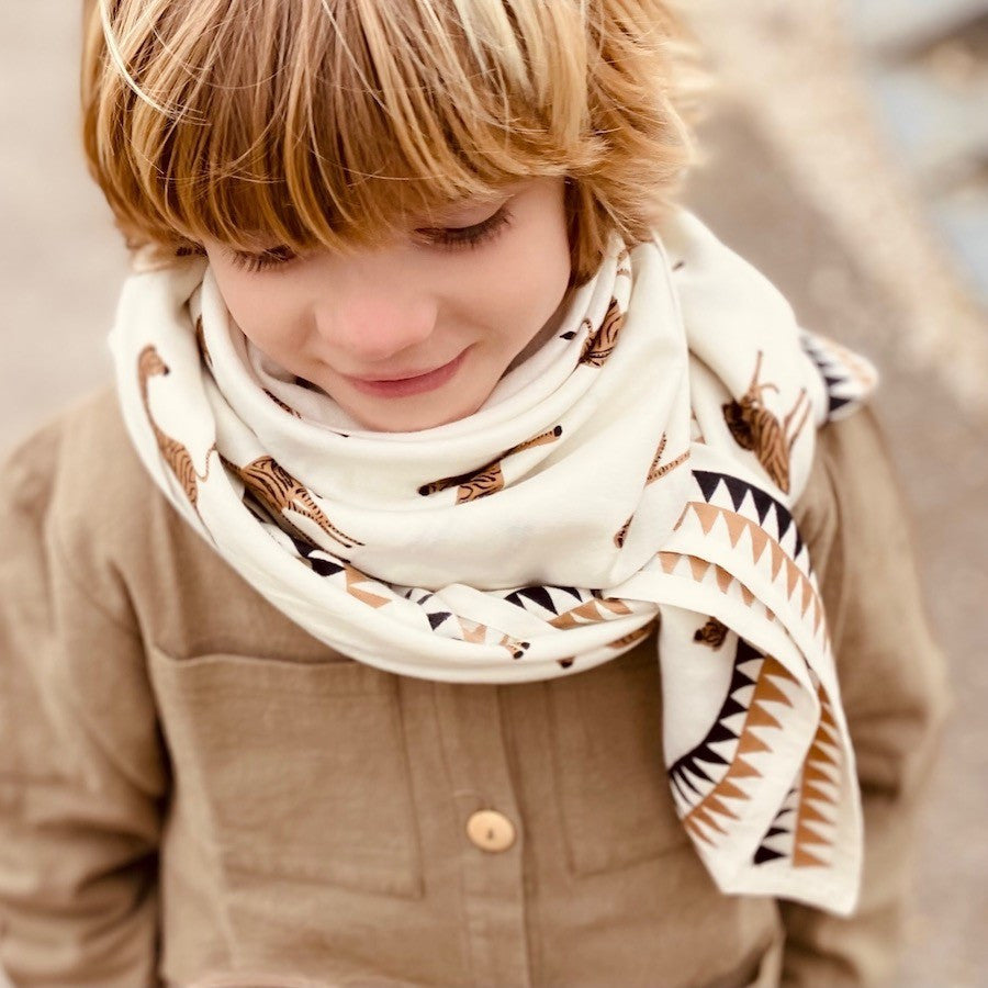 Big foulard Zèbres - Chocolat coco
