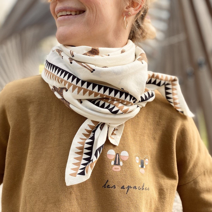 Big foulard Zèbres - Chocolat coco