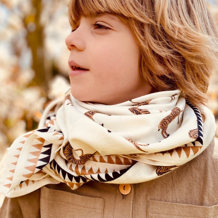 Big foulard Zèbres - Chocolat coco