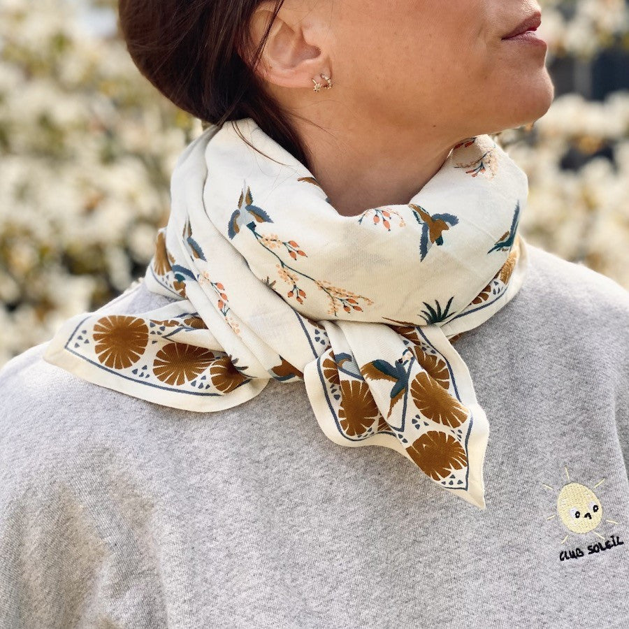 Big foulard Cerisier - Fleur de vanille