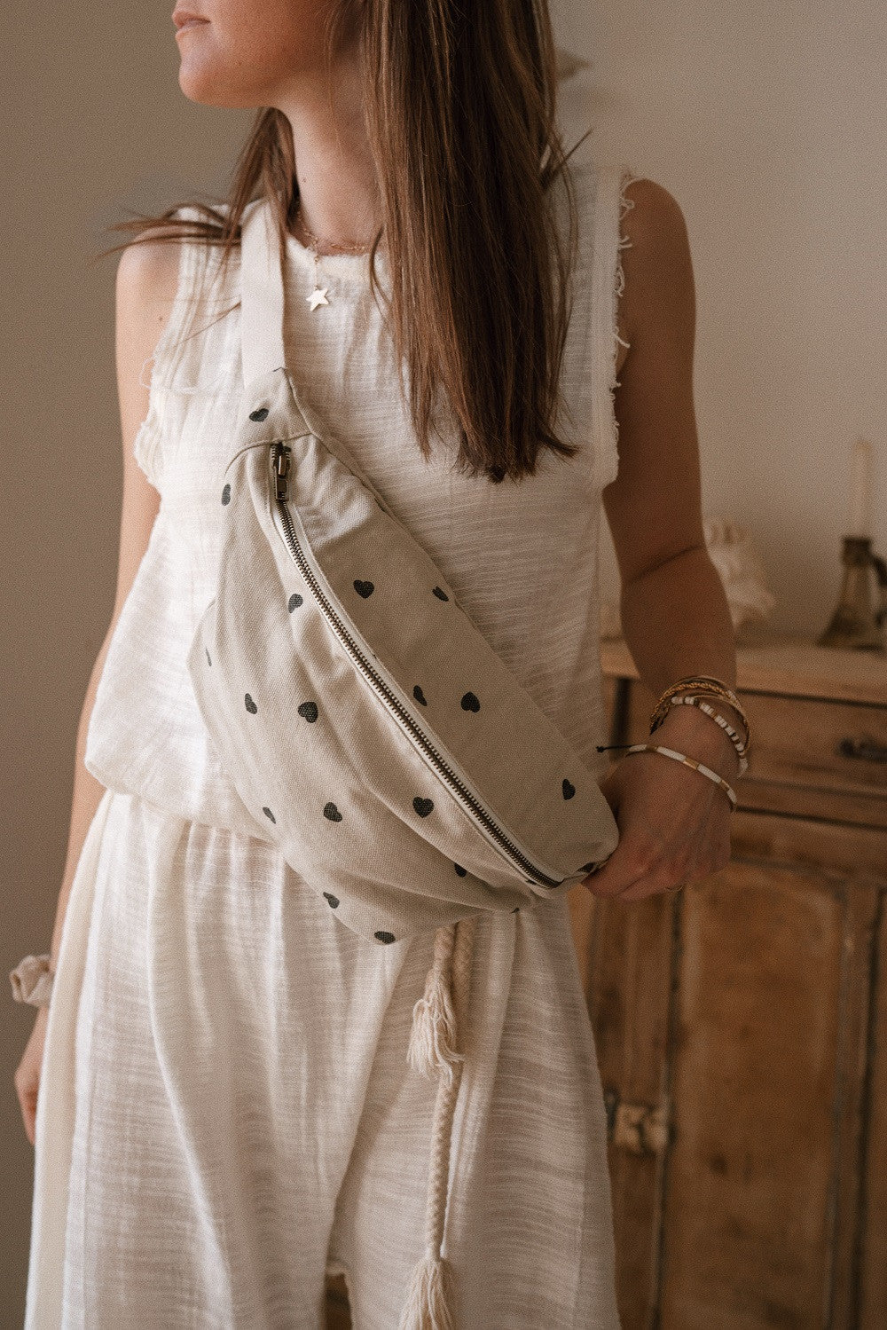 Sac banane coeurs - sable — Rose in April , Lyon