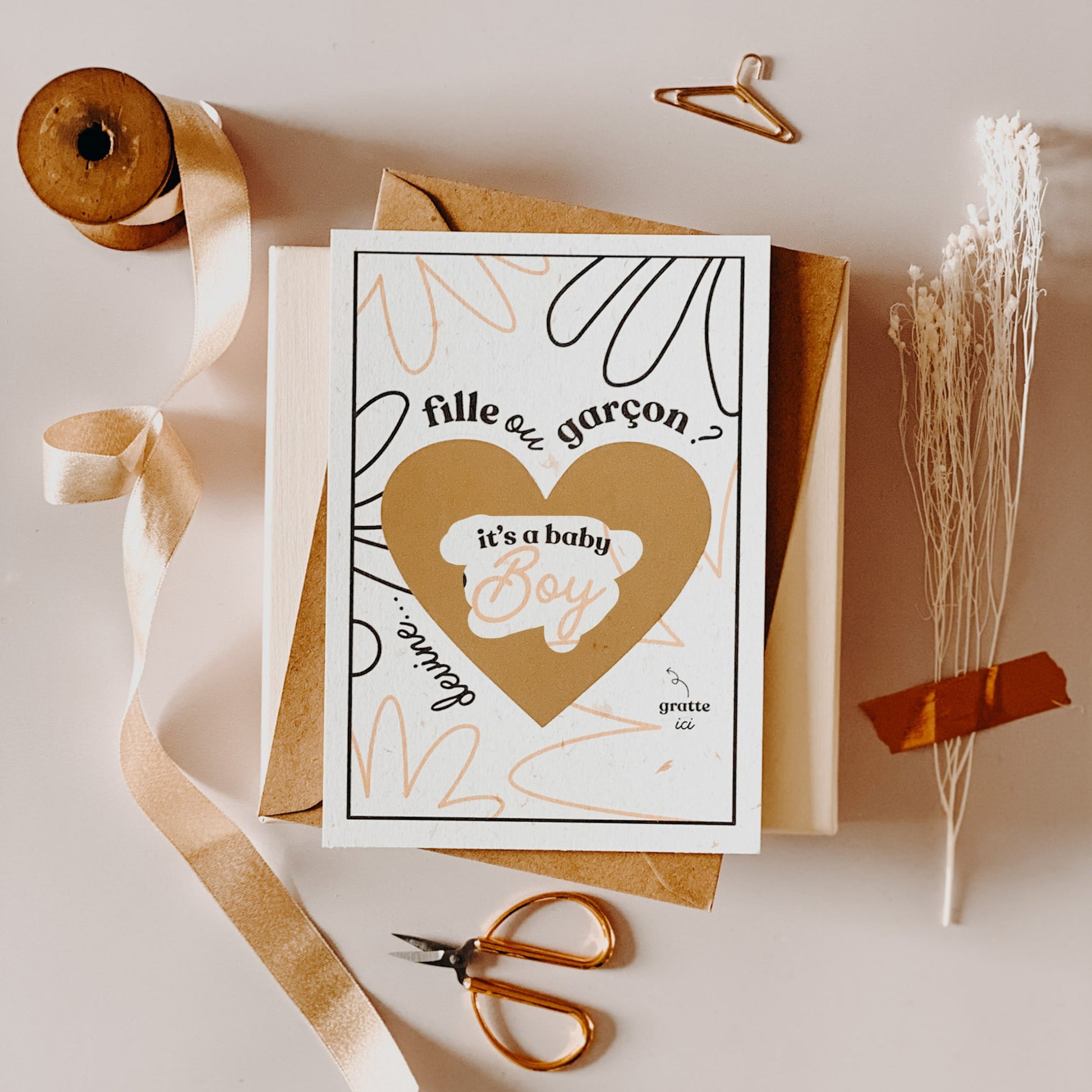 Carte à gratter - C'est un garçon — LaureMJoy , Lyon
