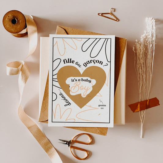 Carte à gratter - C'est un garçon — LaureMJoy , Lyon