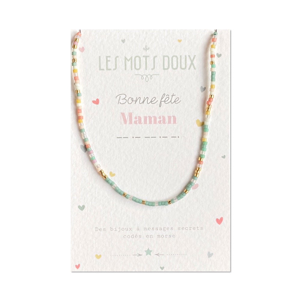 Collier codé Bonne fête Maman
