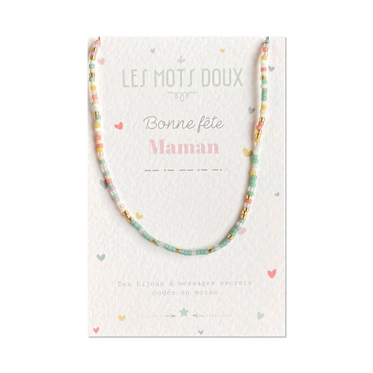 Collier codé Bonne fête Maman