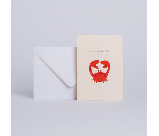 Carte Crabe J'en pince pour toi — Season Paper , Lyon