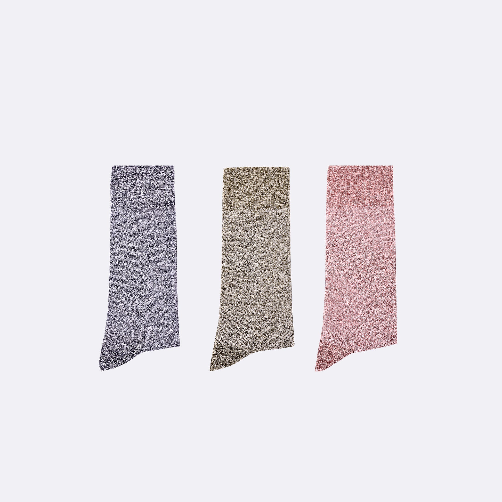 Trio de chaussettes chinées marine/bordeaux/vert - 38/41