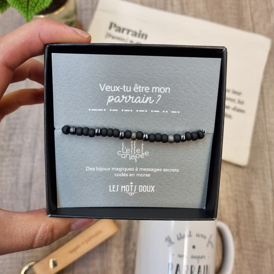 Bracelet veux tu être mon parrain ? — Les mots doux , Lyon