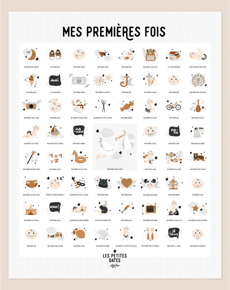 Kit affiche à dater - Mes premières fois version Papa solo ou couple de papas — Les petites dates , Lyon