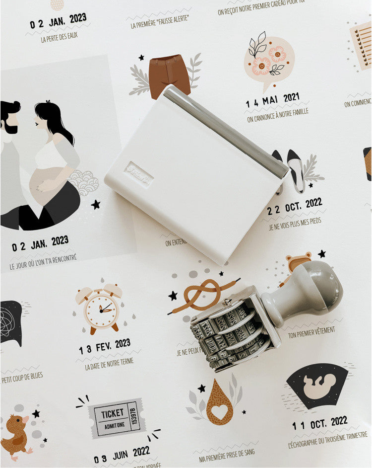 Kit affiche à dater - En t'attendant version Maman solo ou couple de mamans — Les petites dates , Lyon