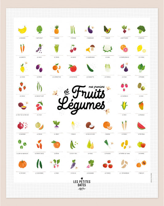 Kit affiche à dater - Mes premiers fruits et légumes