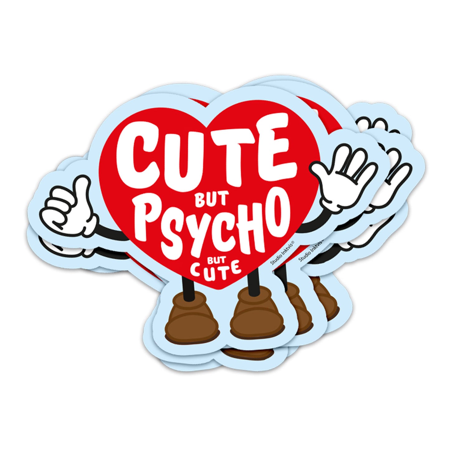 Sticker Coeur cute but psycho