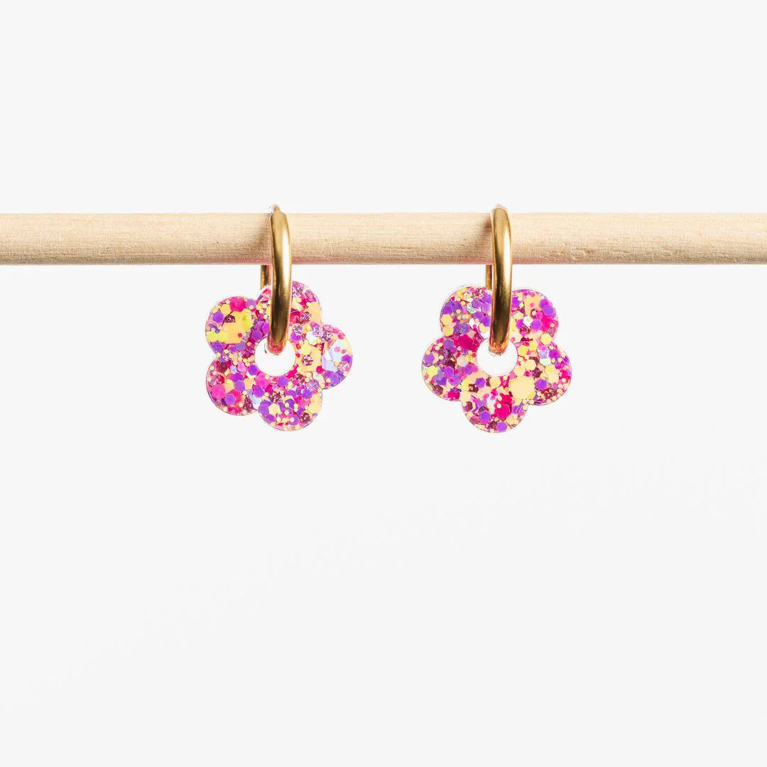 Mini créoles fleurs - Barbiecore — Les nicolettes , Lyon