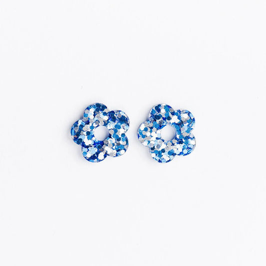 Créoles fleurs - Winter blue — Les nicolettes , Lyon