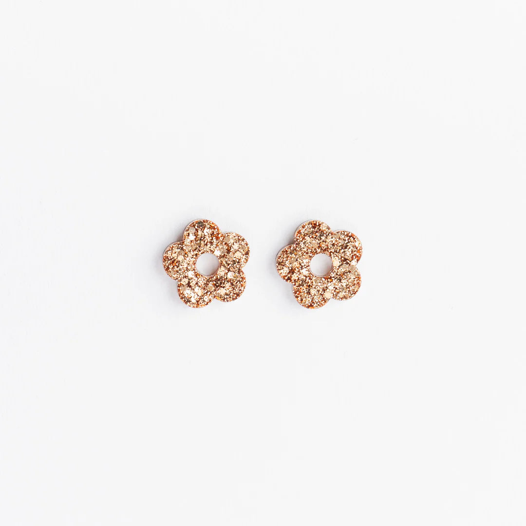 Mini créoles fleurs - Champagne — Les nicolettes , Lyon