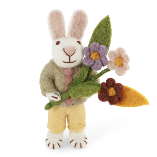 Petit lapin blanc avec cravate et fleurs - Boy — En Gry & Sif , Lyon