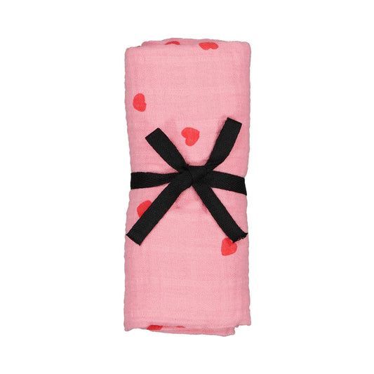 Lange Bianca rose - Coeurs rouge