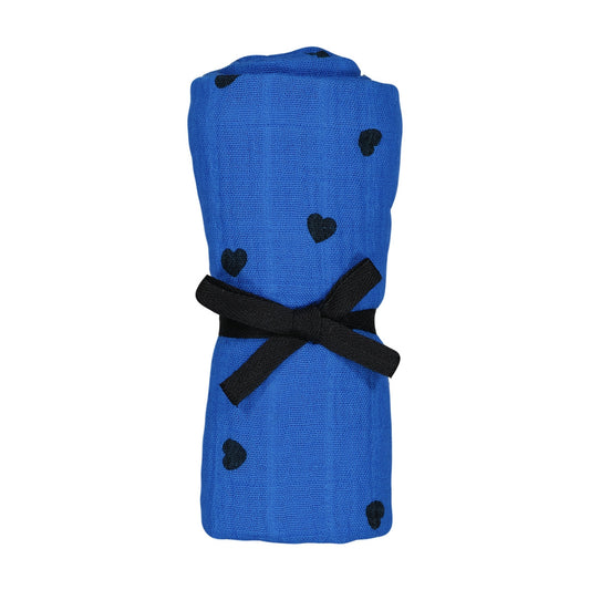 Lange Bianca bleu grec - Coeurs noirs