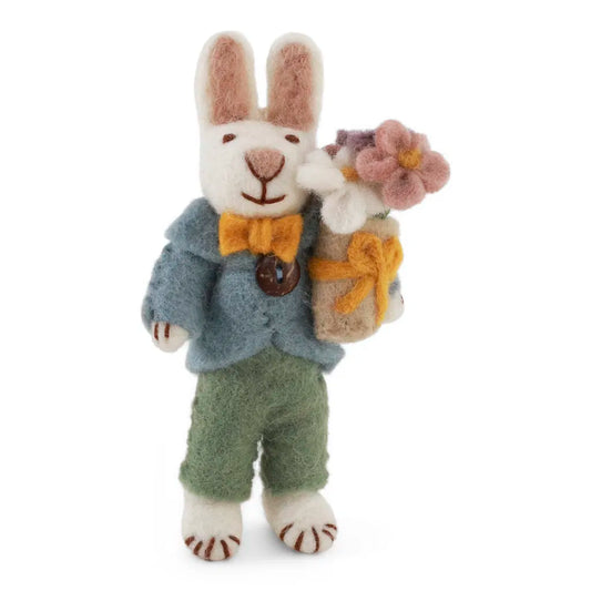 Petit lapin blanc avec un bouquet - Boy — En Gry & Sif , Lyon