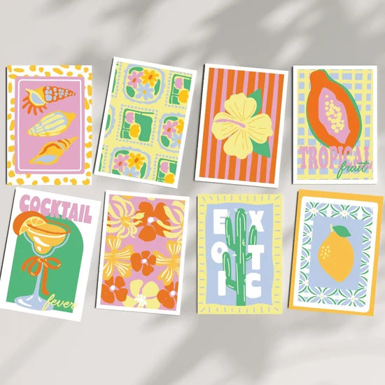 Kit de peinture au numéro 8 cartes - Exotique