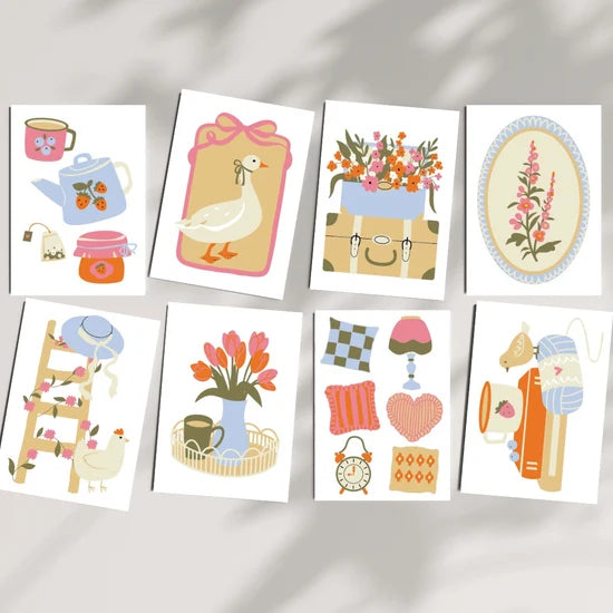Kit de peinture au numéro 8 cartes - Le cottage