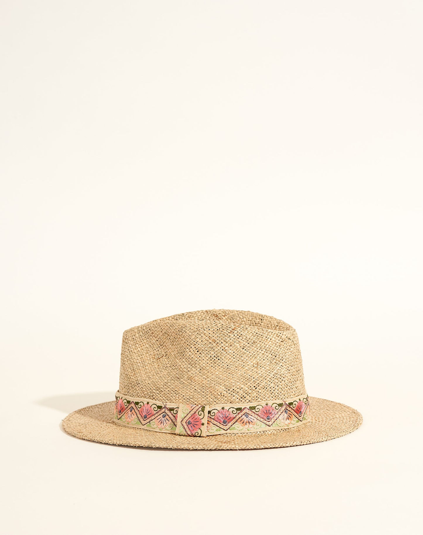 Chapeau Panama Galon indien fleurs - M