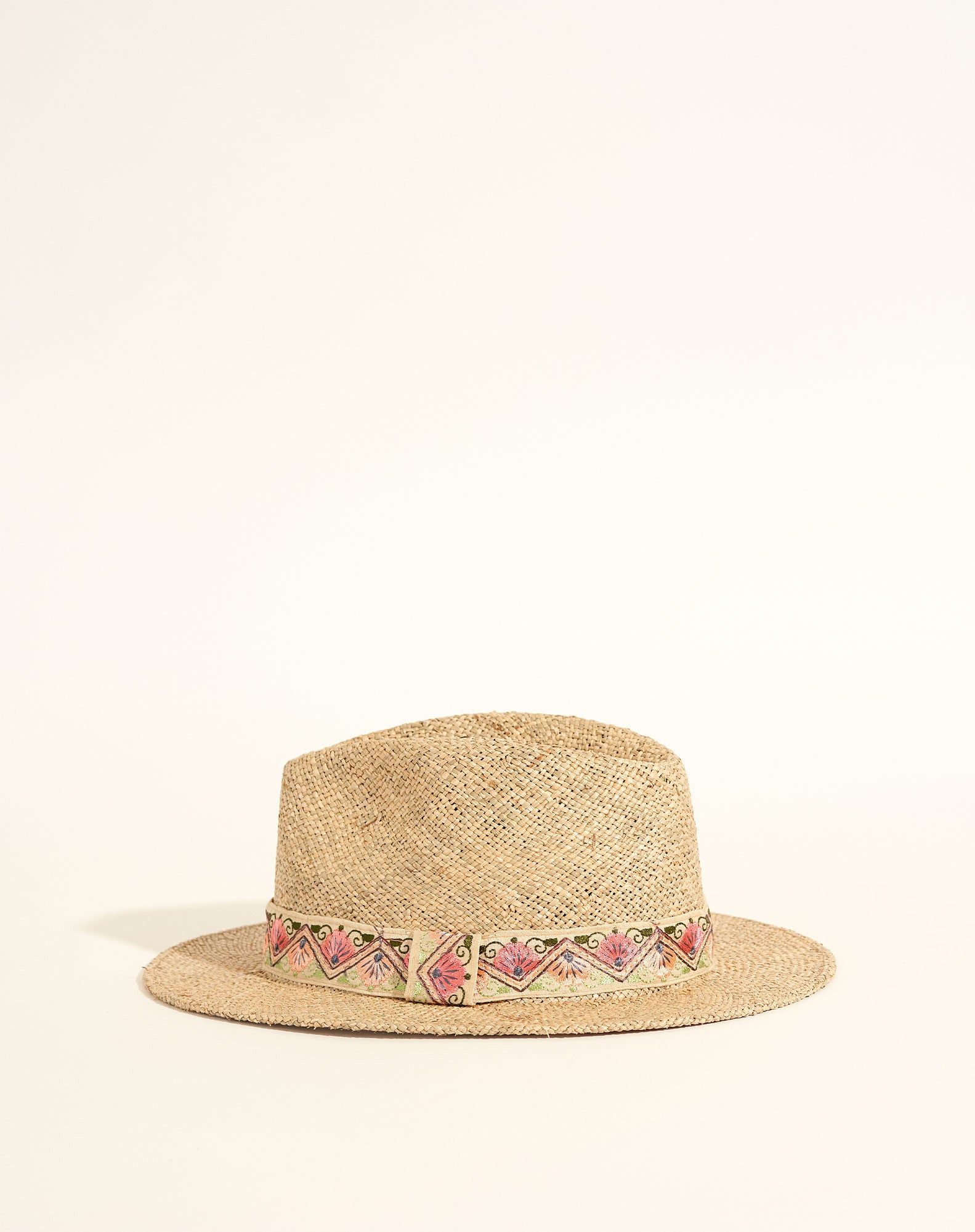 Chapeau Panama Galon indien fleurs - M
