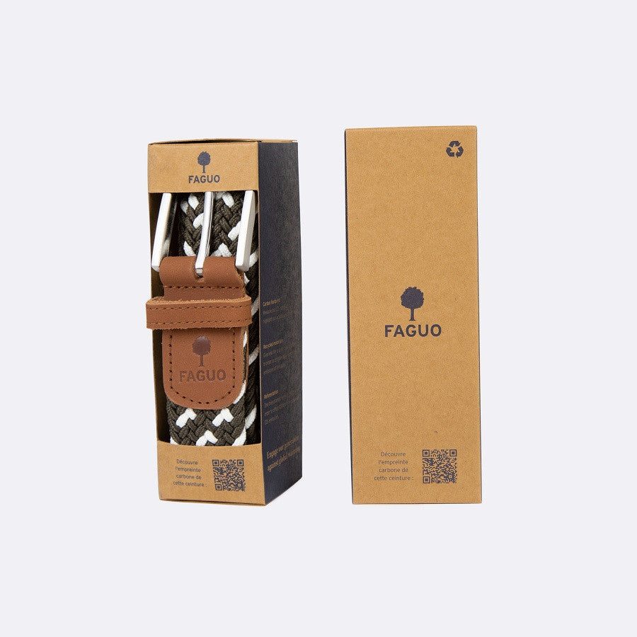 Ceinture kaki pointillés ecru — Faguo , Lyon