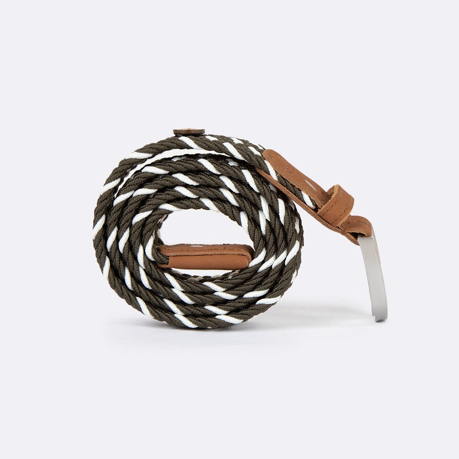 Ceinture kaki pointillés ecru — Faguo , Lyon