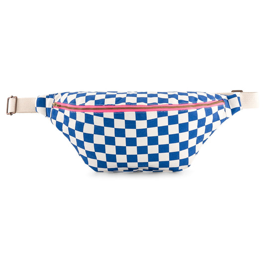 Sac banane damier - écru/bleu — Rose in April , Lyon