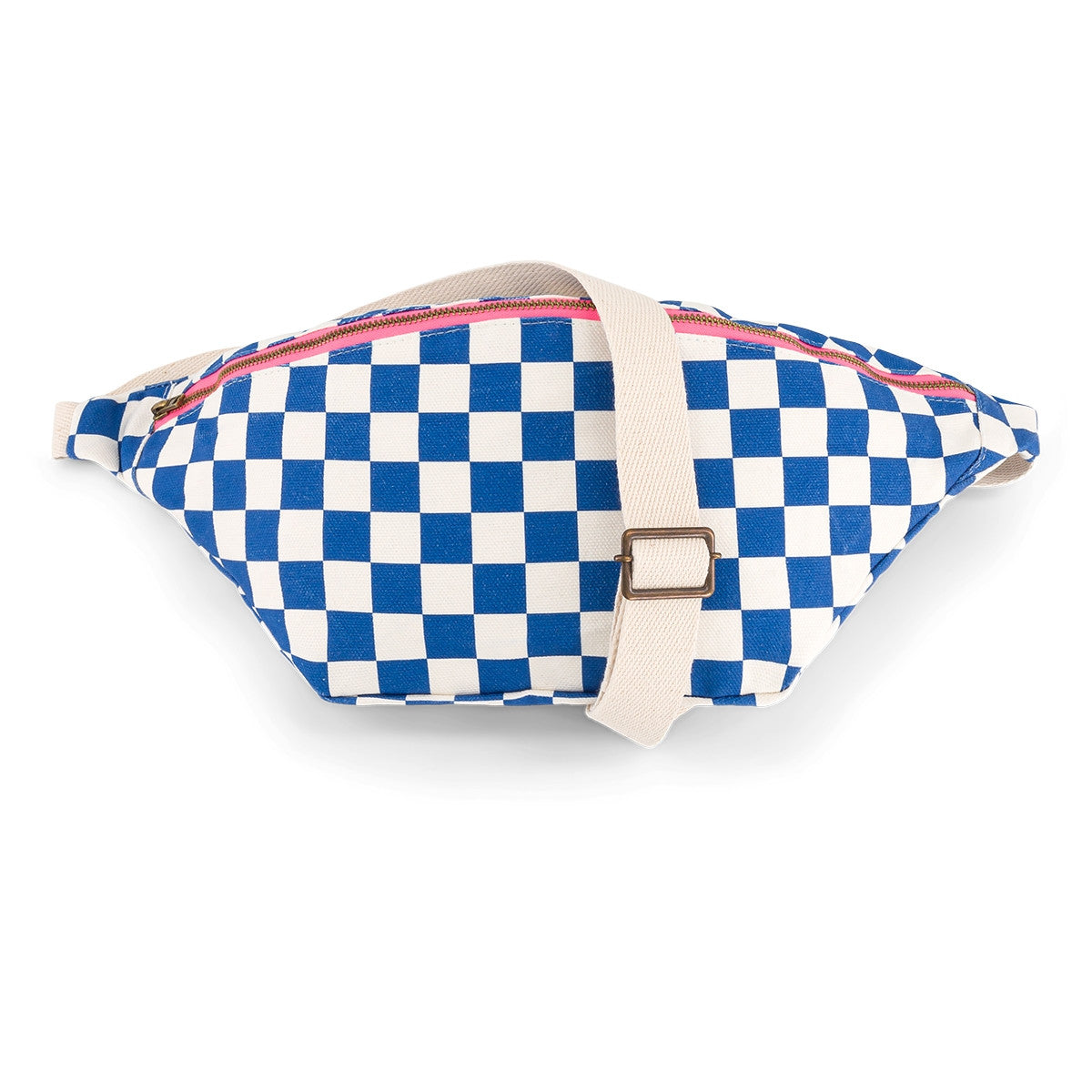 Sac banane damier - écru/bleu — Rose in April , Lyon