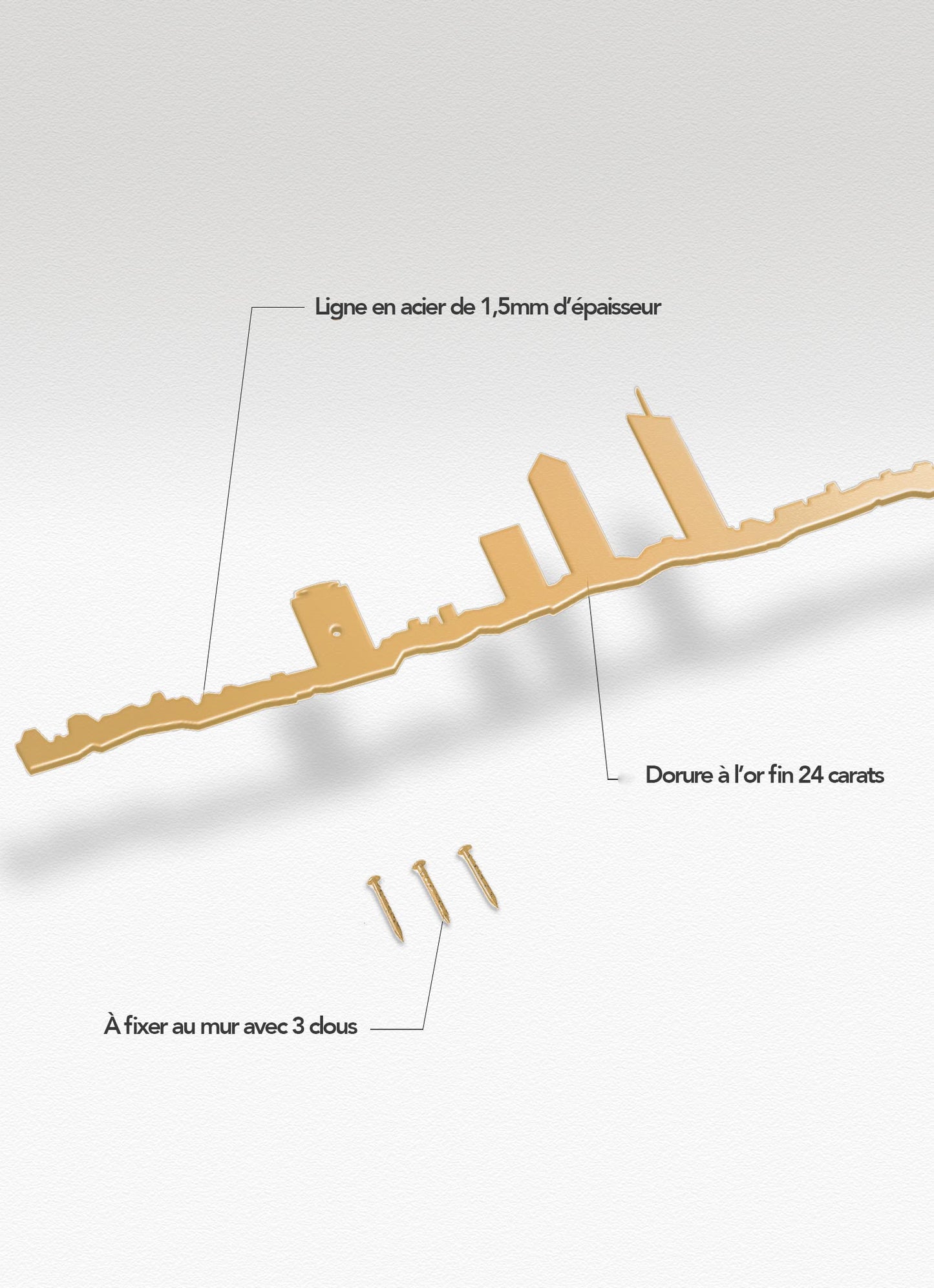 Silhouette de Lyon - doré