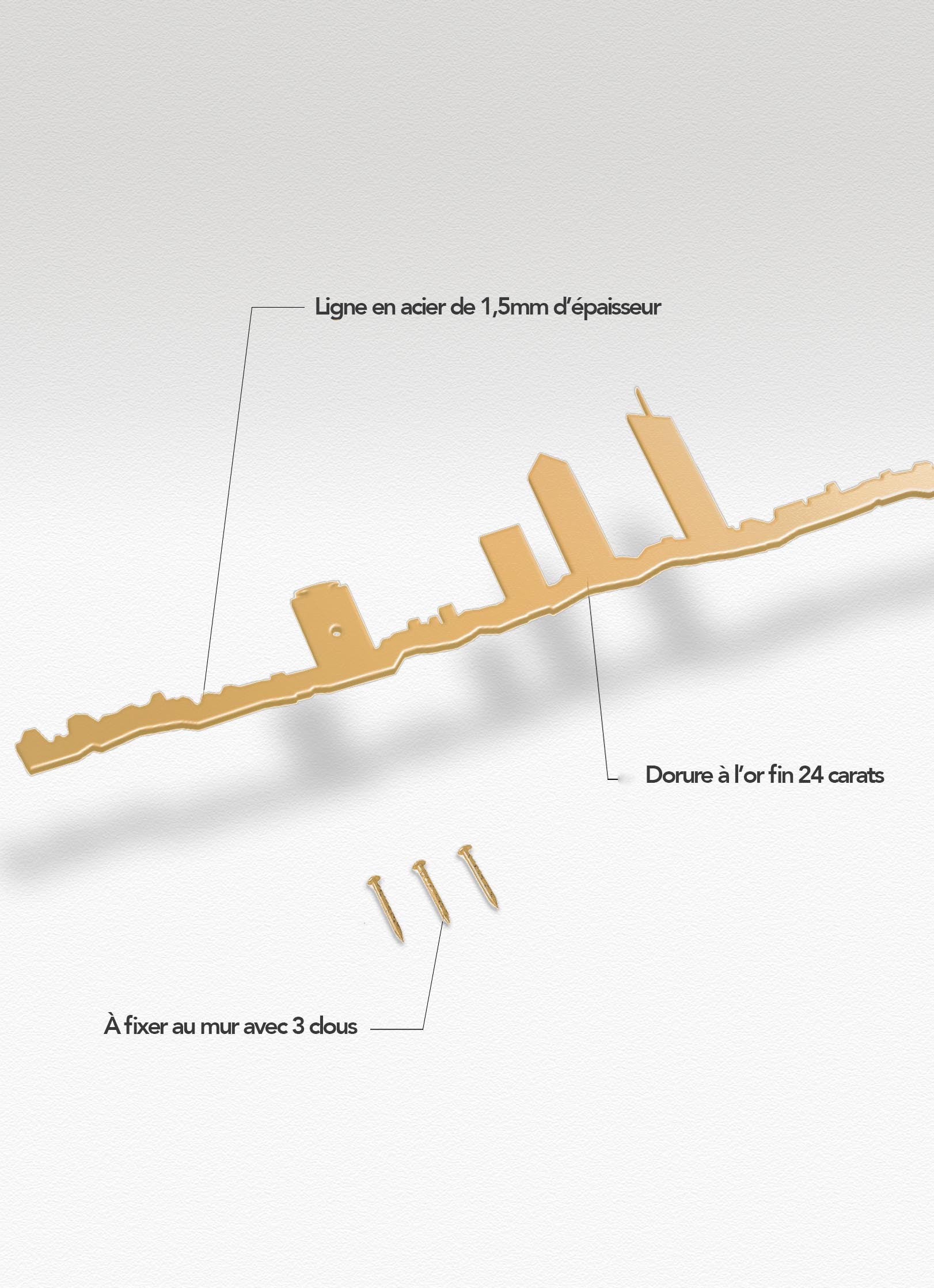 Silhouette de Lyon - doré