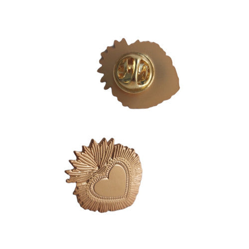 Pin's Coeur ex-voto doré - contour large