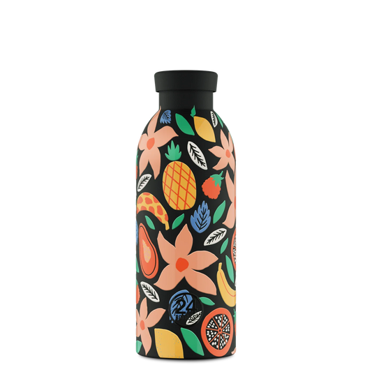 Gourde isotherme 500mL - Tropical noir