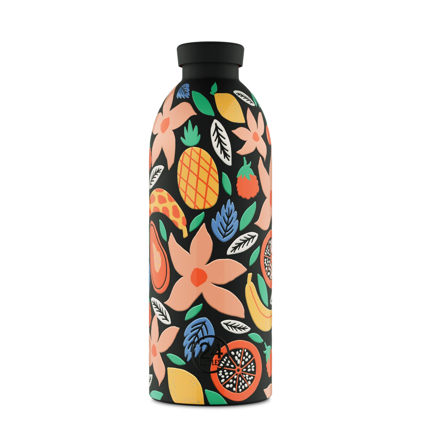 Gourde isotherme 850mL - Tropical noir