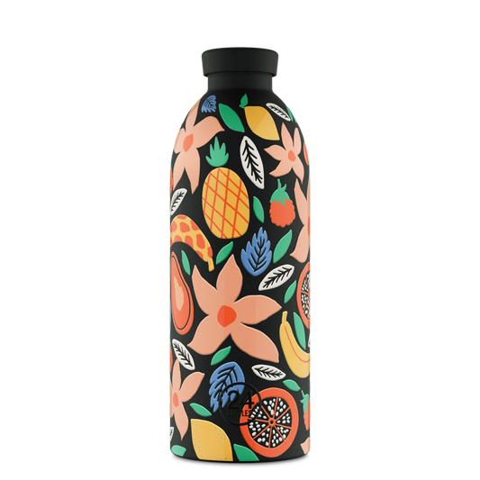 Gourde isotherme 850mL - Tropical noir