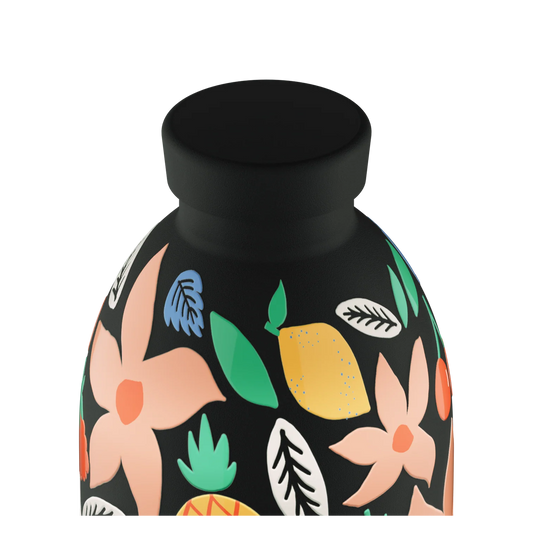 Gourde isotherme 850mL - Tropical noir