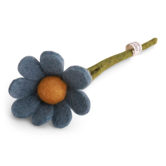 Petite anémone avec feuille - Bleu