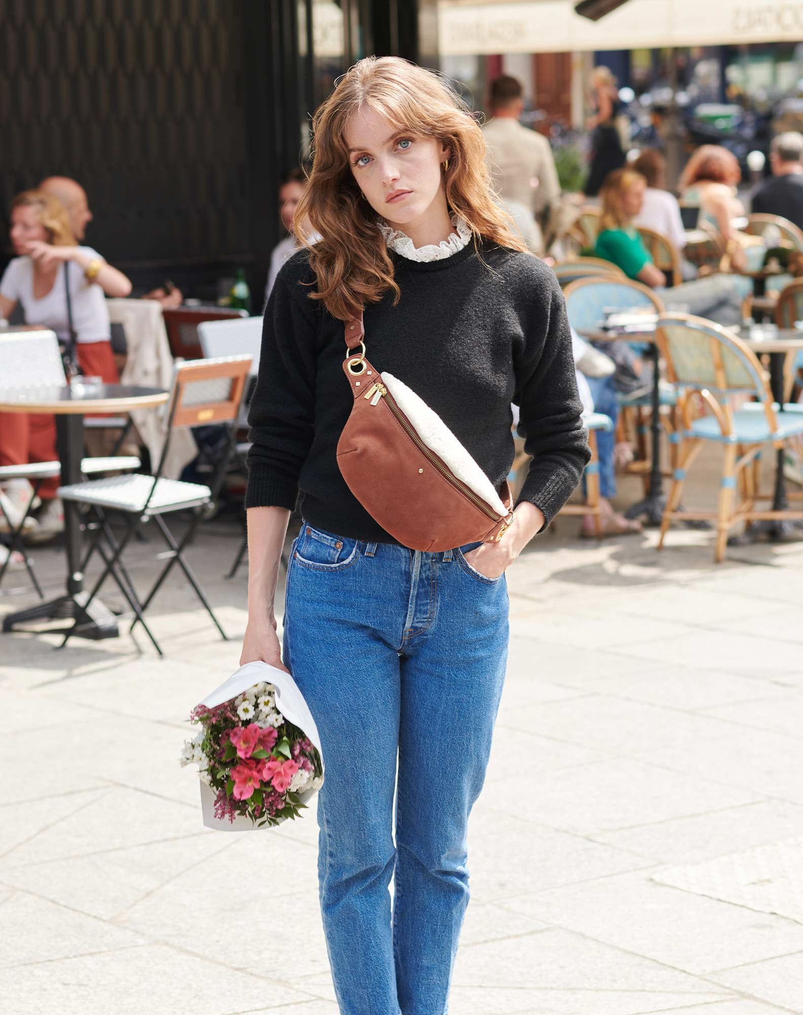 Sacoche Banane Nicole Sherpa cognac — Maradji , Lyon