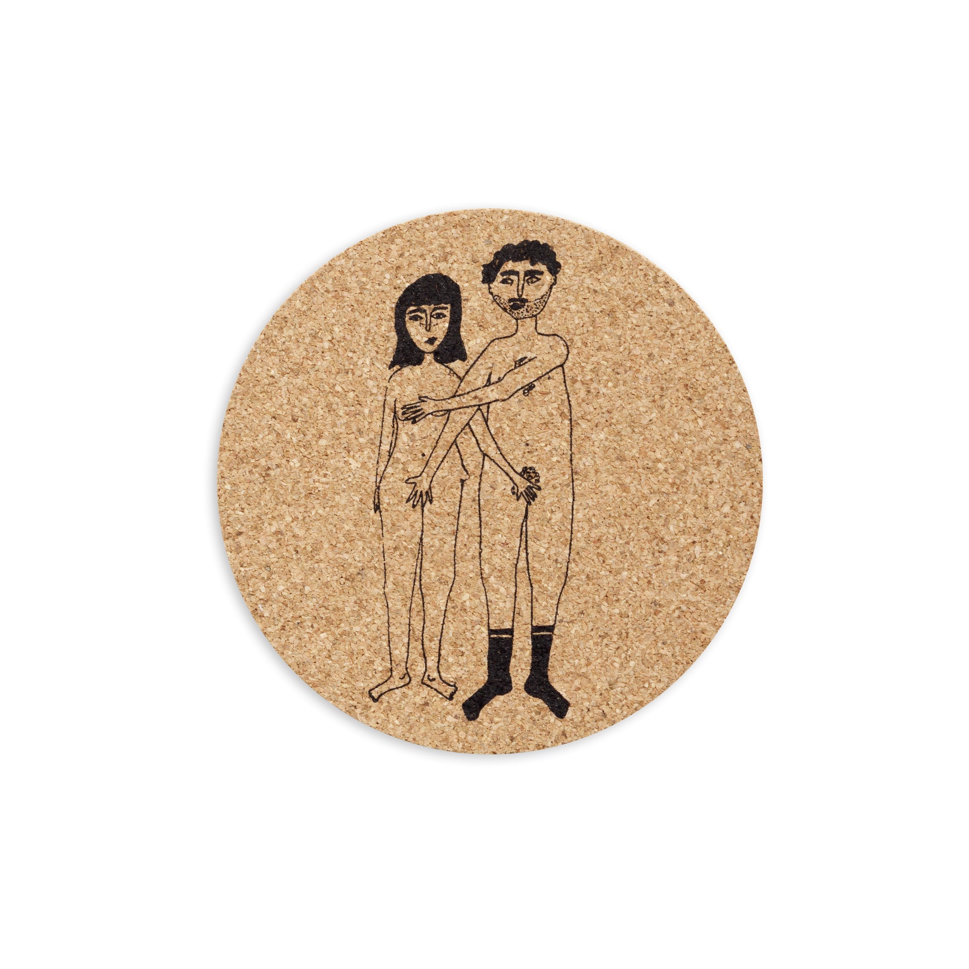 Dessous de verres en liège - couple nu