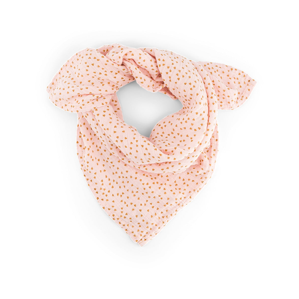 Lange Bianca rose pâle - Coeurs moutarde