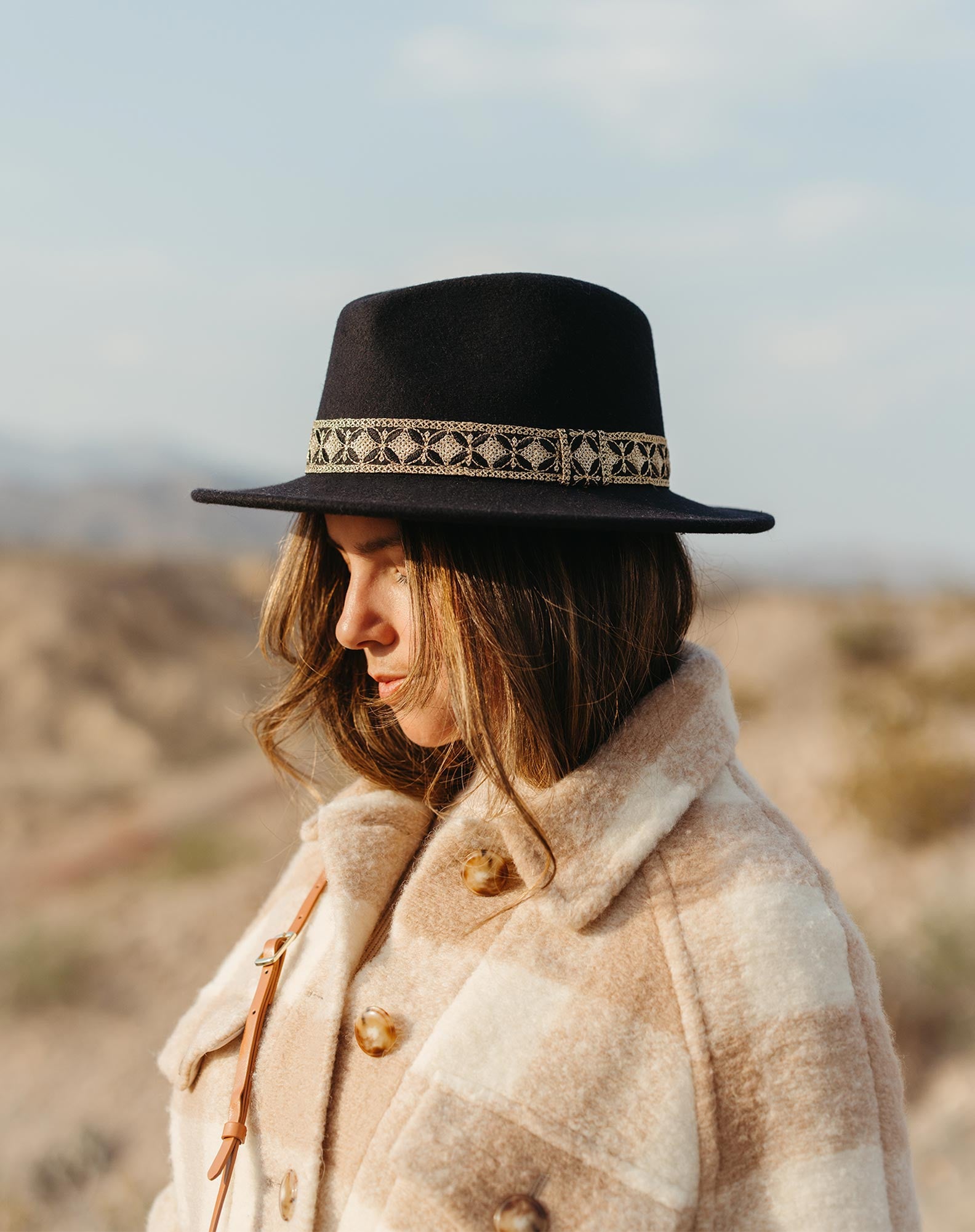 Chapeau Jim Navy géométrique - M