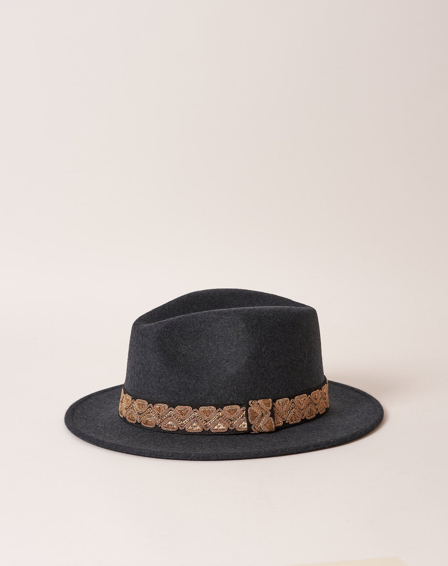 Chapeau Jim Anthracite Galon brodé - L