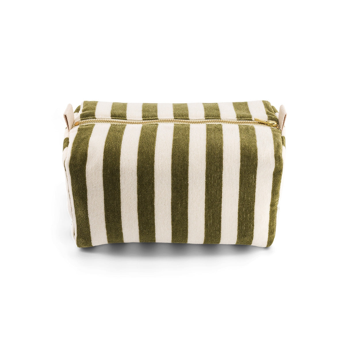 Trousse de toilette éponge rayée Vic - kaki