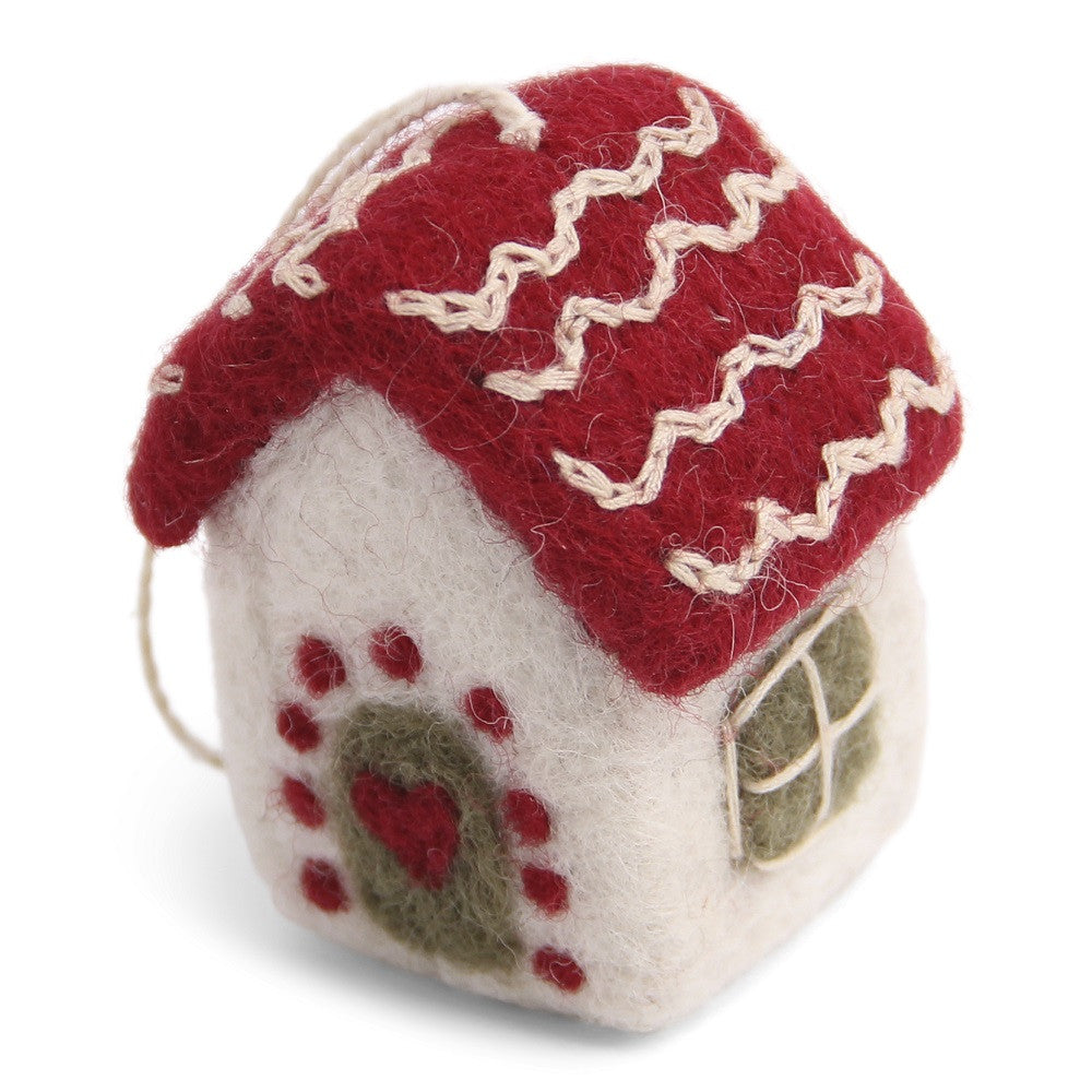 Décoration en feutre de laine - Mini maison de noël — En Gry & Sif , Lyon