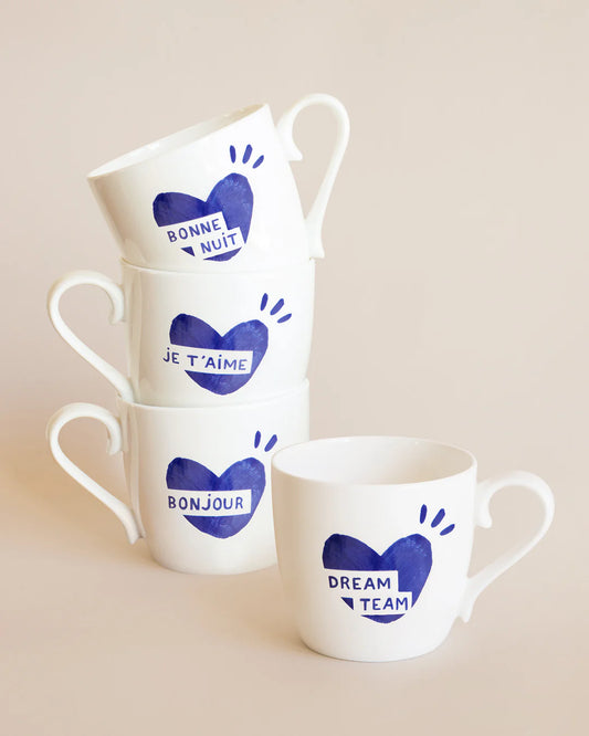 Mug coeur Dream team - Bleu — Émoi émoi , Lyon