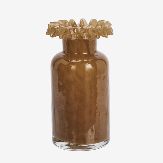 Vase collerette en verre - Caramel — Madam Stoltz , Lyon