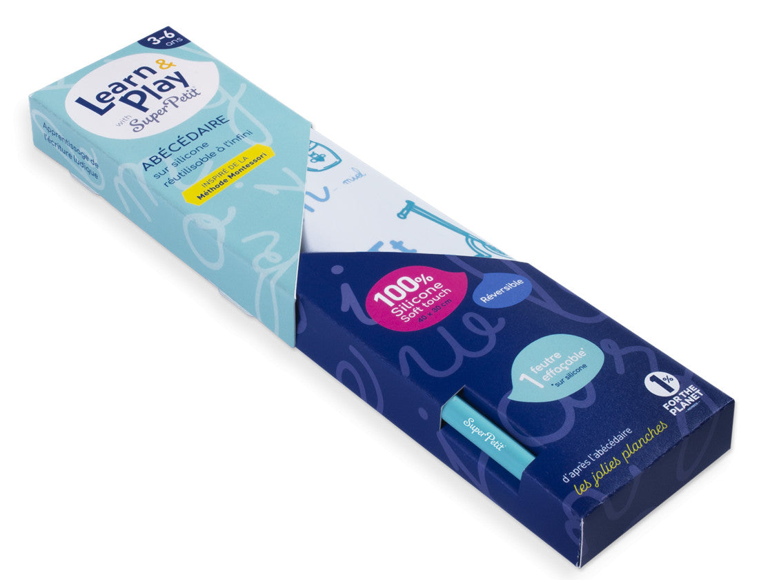 Set pédagogique en silicone + 3 feutres - Abécédaire