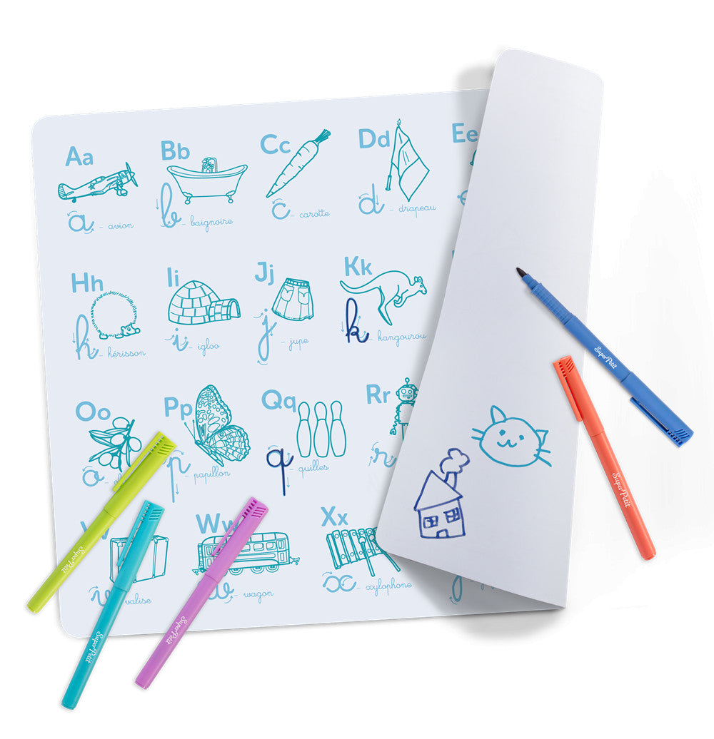Set pédagogique en silicone + 3 feutres - Abécédaire